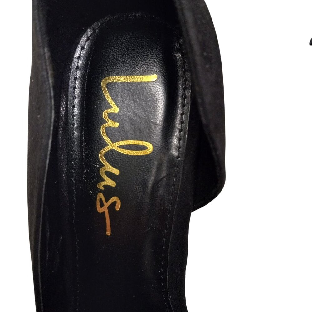 Lulus Size 8 Womens D'Orsay Black Suede Pointed Toe Stiletto Heel Pumps Shoes - Picture 7 of 8